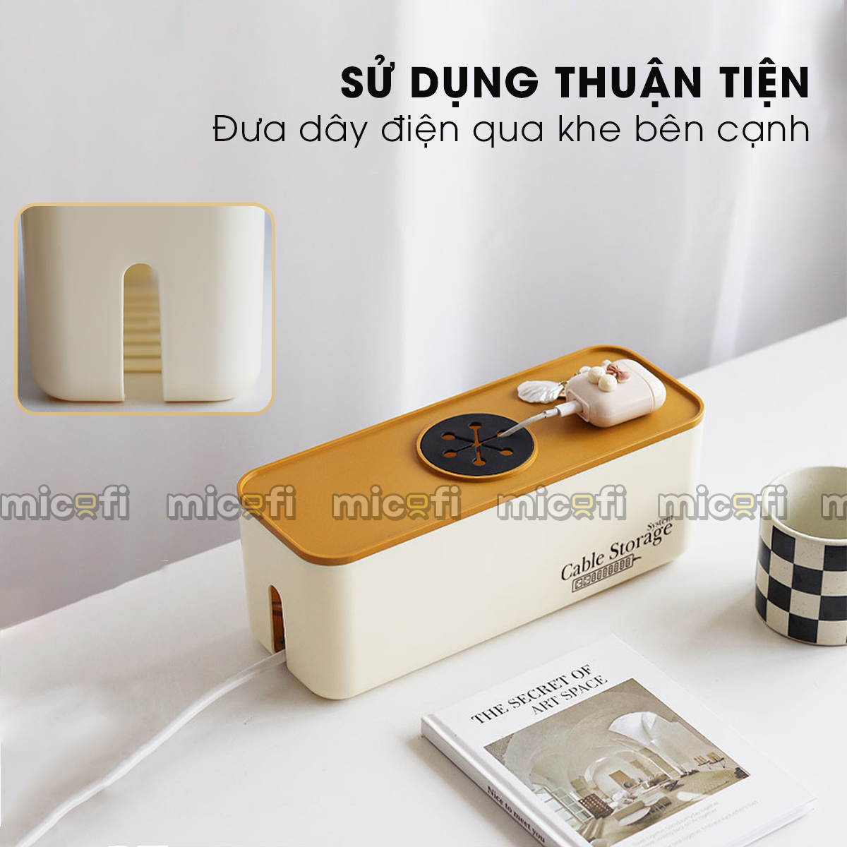 Hộp Đựng Ổ Cắm Điện Micofi Sắp Xếp Dây Cáp, Không Gian Làm Việc