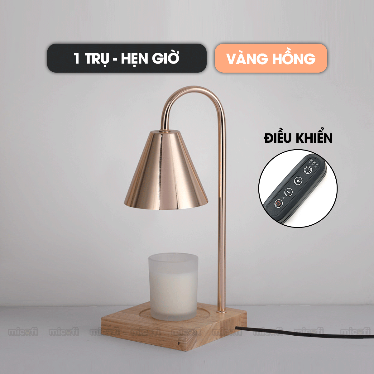 Đèn Nến Micofi Thơm Phòng Để Bàn Decor, Đèn Đốt Nến Thơm Phòng Khách Và Ngủ, Xông Tinh Dầu Điện Tử Trang Trí Có Hẹn Giờ