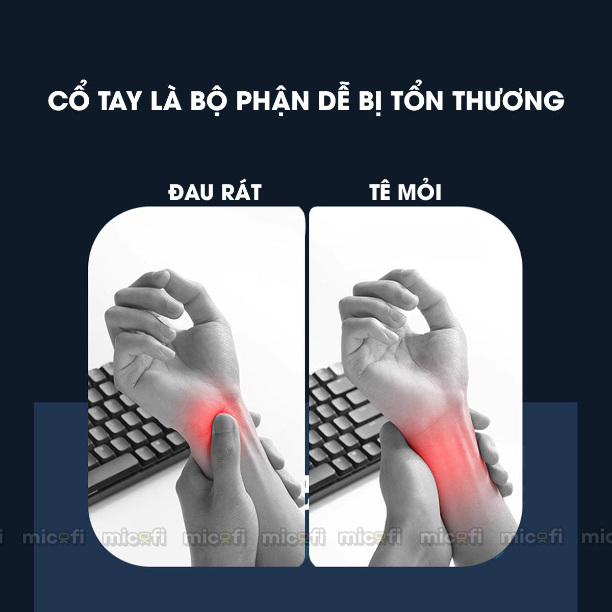 Kê Tay Bàn Phím Micofi Đệm Cổ Tay Chuột Chống Mỏi Lót Công Thái Học Mút Hoạt Tính