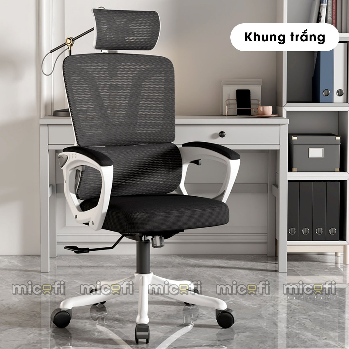 Ghế Công Thái Học Micofi Có Tựa Lưng, Tựa Đầu, Ngả Lưng 135 Độ