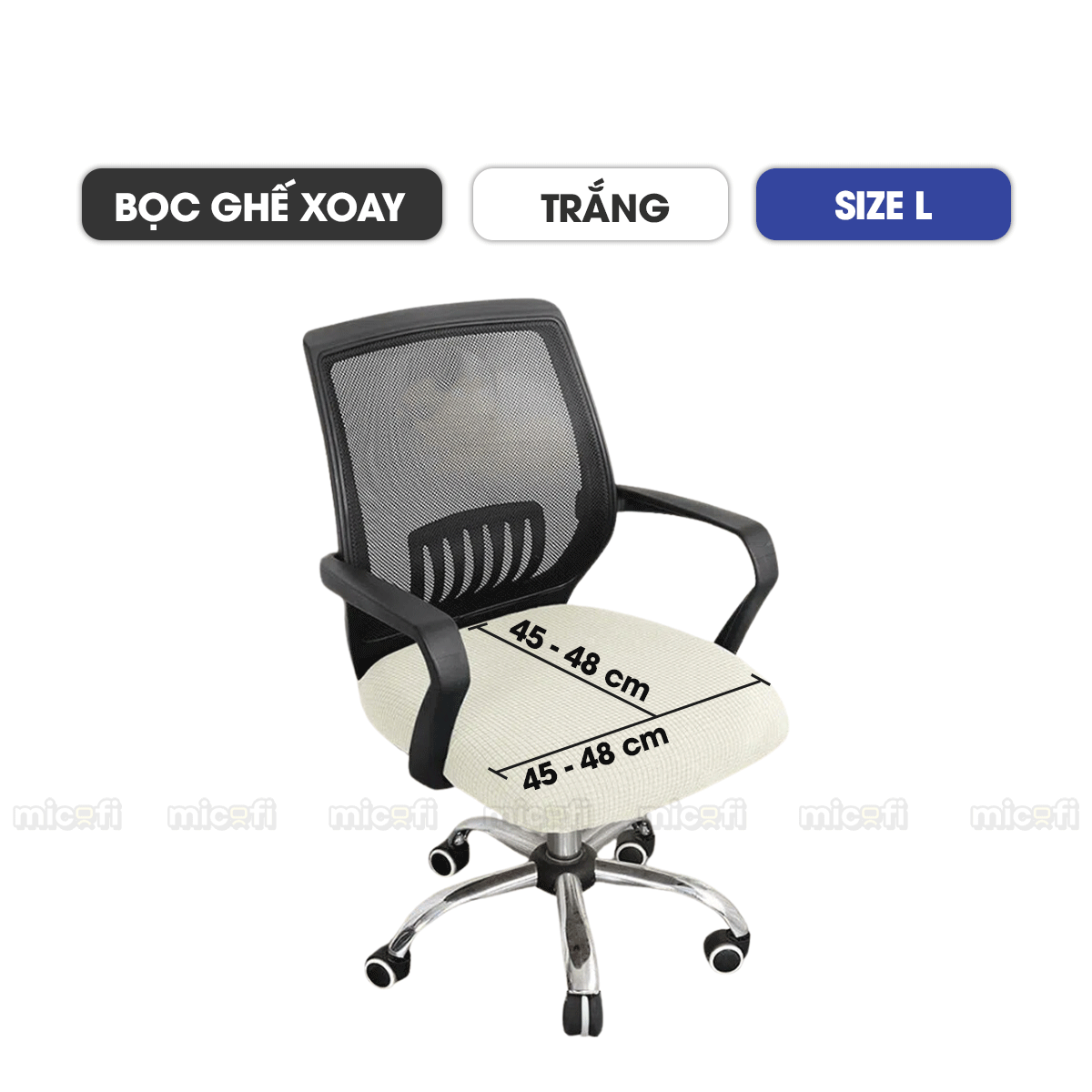 Bọc Ghế Xoay Văn Phòng Micofi Gaming, Vỏ Bọc Bằng Vải Bao Đệm Và Lưng Ghế Ngồi Xếp Chống Bụi Co Giãn Bảo Vệ Tốt