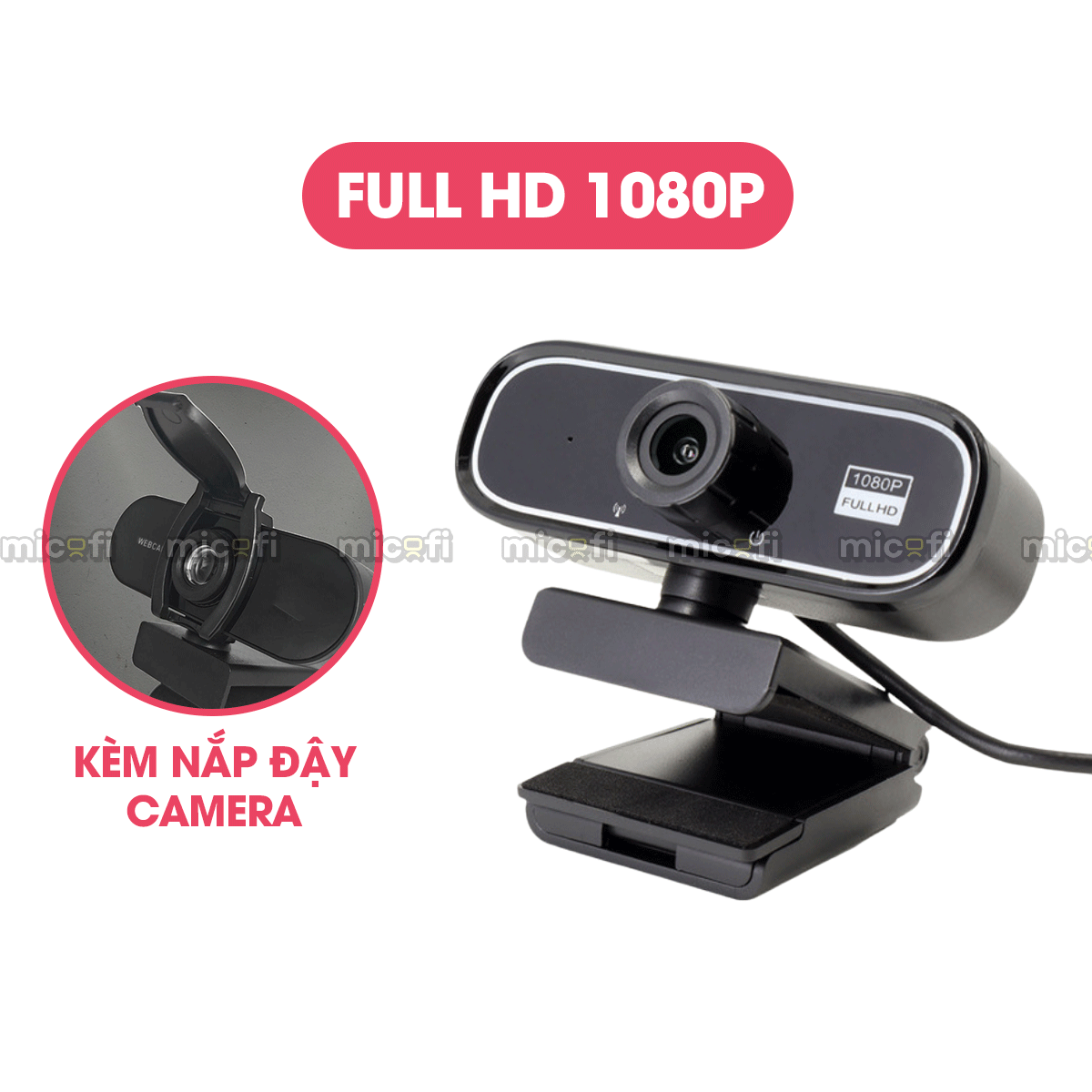 Webcam Micofi Camera Nét PC, Webcam Có Micro 2K Laptop 30FPS Máy Tính Bàn 1080P PC USB Hỗ Trợ Học Online Từ Xa Tiện Lợi
