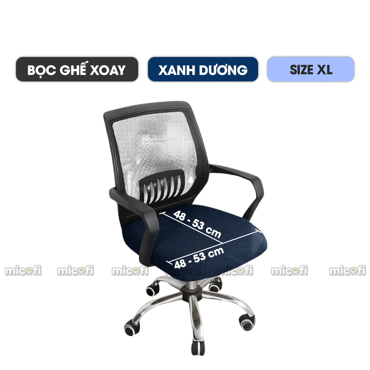Bọc Ghế Xoay Văn Phòng Micofi Gaming, Vỏ Bọc Bằng Vải Bao Đệm Và Lưng Ghế Ngồi Xếp Chống Bụi Co Giãn Bảo Vệ Tốt