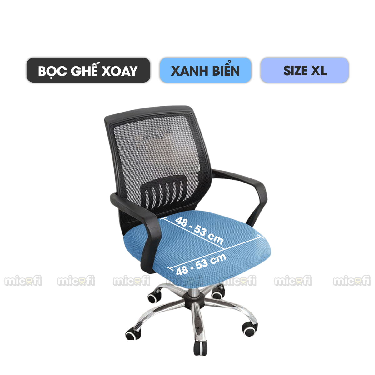 Bọc Ghế Xoay Văn Phòng Micofi Gaming, Vỏ Bọc Bằng Vải Bao Đệm Và Lưng Ghế Ngồi Xếp Chống Bụi Co Giãn Bảo Vệ Tốt