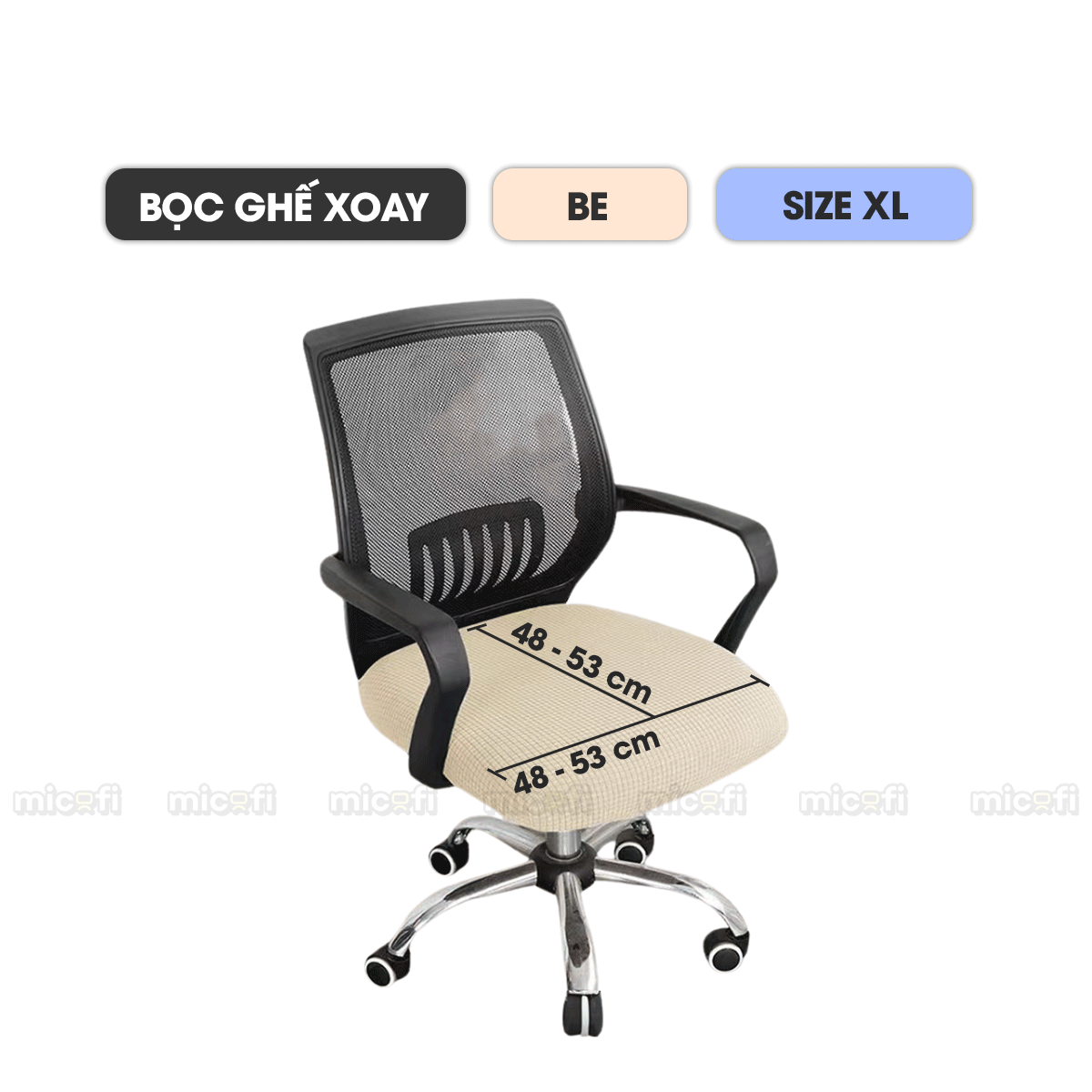 Bọc Ghế Xoay Văn Phòng Micofi Gaming, Vỏ Bọc Bằng Vải Bao Đệm Và Lưng Ghế Ngồi Xếp Chống Bụi Co Giãn Bảo Vệ Tốt