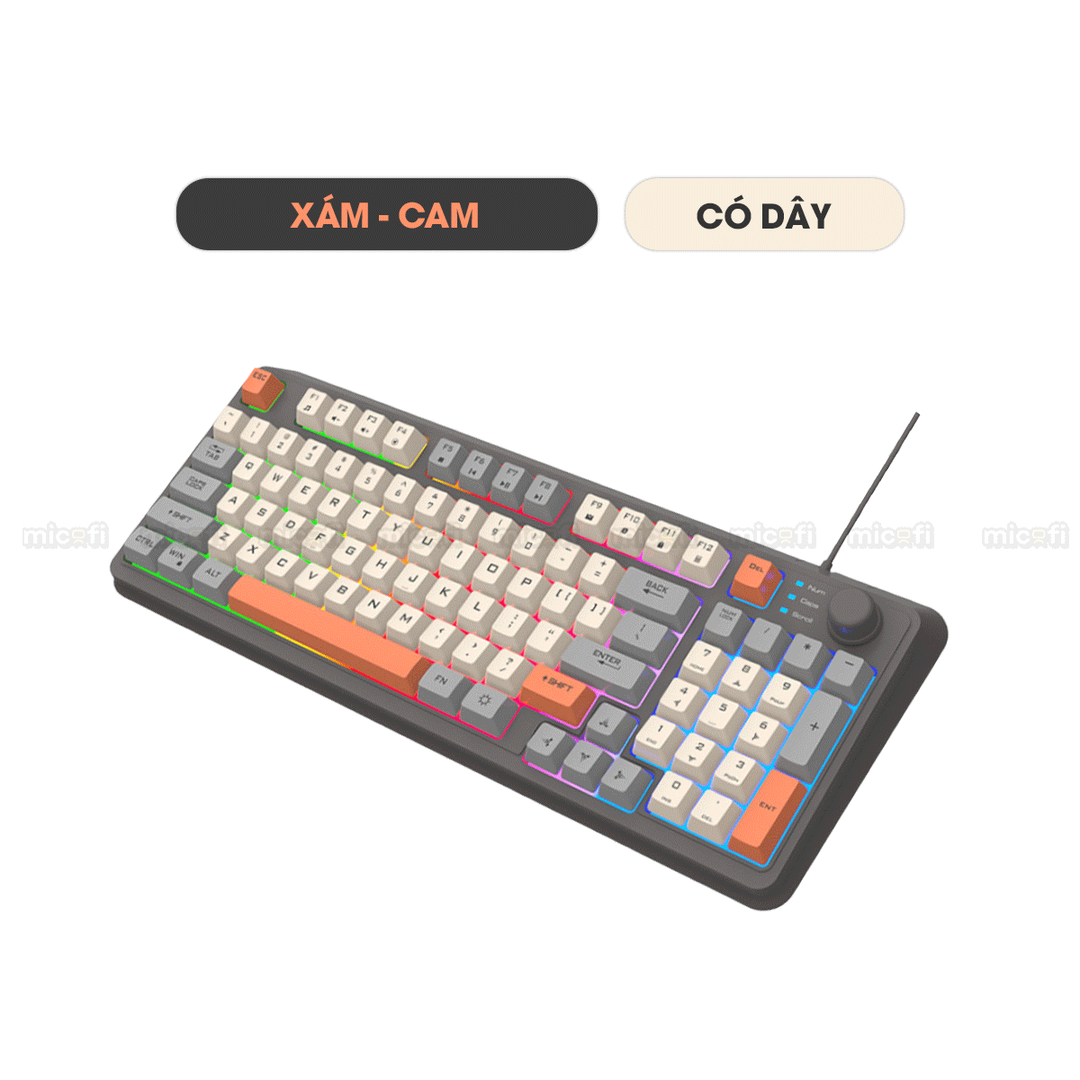 Bàn Phím Bluetooth Không Dây Xunfox x Micofi Giả Cơ Máy Tính, Bàn Phím Gaming Chơi Game Có Dây Laptop Điện Thoại PC LED