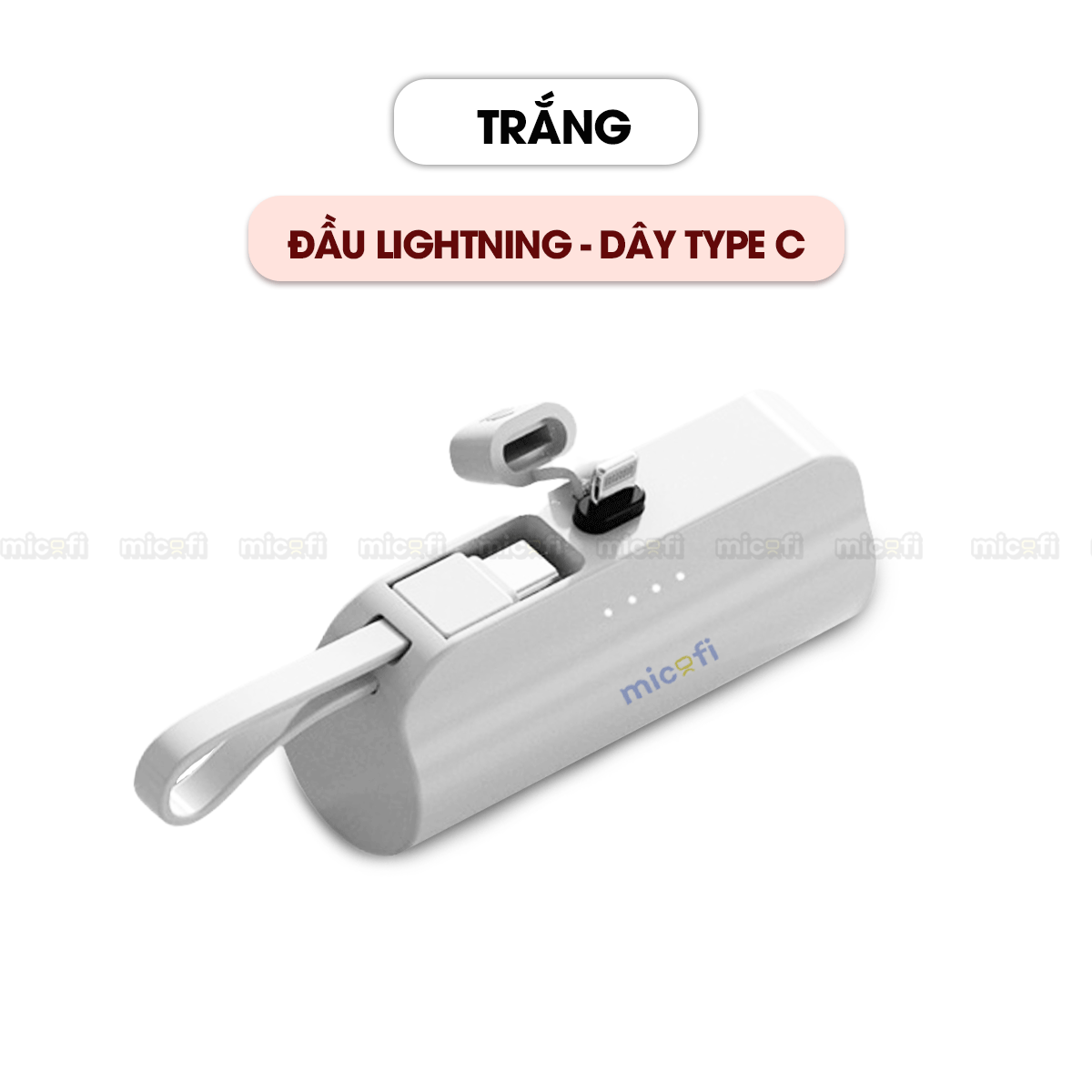 Sạc Dự Phòng Micofi, Pin Dự Phòng Mini Sạc Điện Thoại Samsung Iphone 5000mAh Nhanh Nhỏ Gọn Lightning Type C