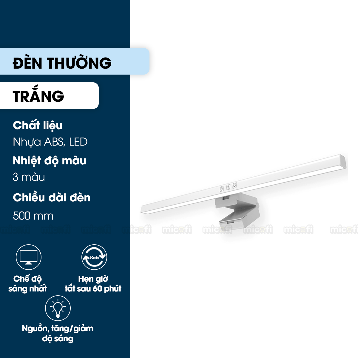 Đèn Màn Hình Micofi Cảm Ứng, LED Màn Hình Làm Việc Chống Cận, Đèn LED Kẹp PC Laptop Gắn Máy Tính Bảo Vệ Mắt Văn Phòng