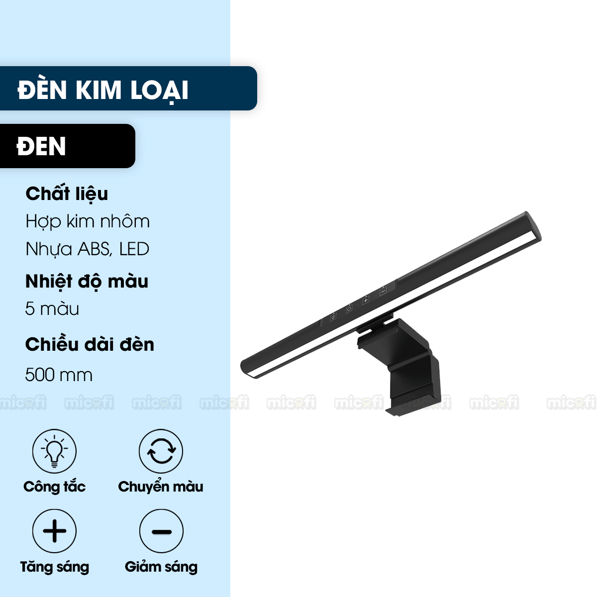 Đèn Màn Hình Micofi Cảm Ứng, LED Màn Hình Làm Việc Chống Cận, Đèn LED Kẹp PC Laptop Gắn Máy Tính Bảo Vệ Mắt Văn Phòng