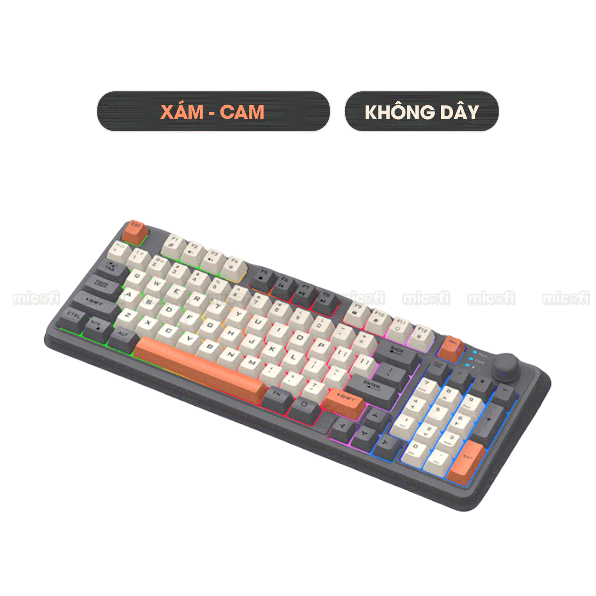 Bàn Phím Bluetooth Không Dây Xunfox x Micofi Giả Cơ Máy Tính, Bàn Phím Gaming Chơi Game Có Dây Laptop Điện Thoại PC LED