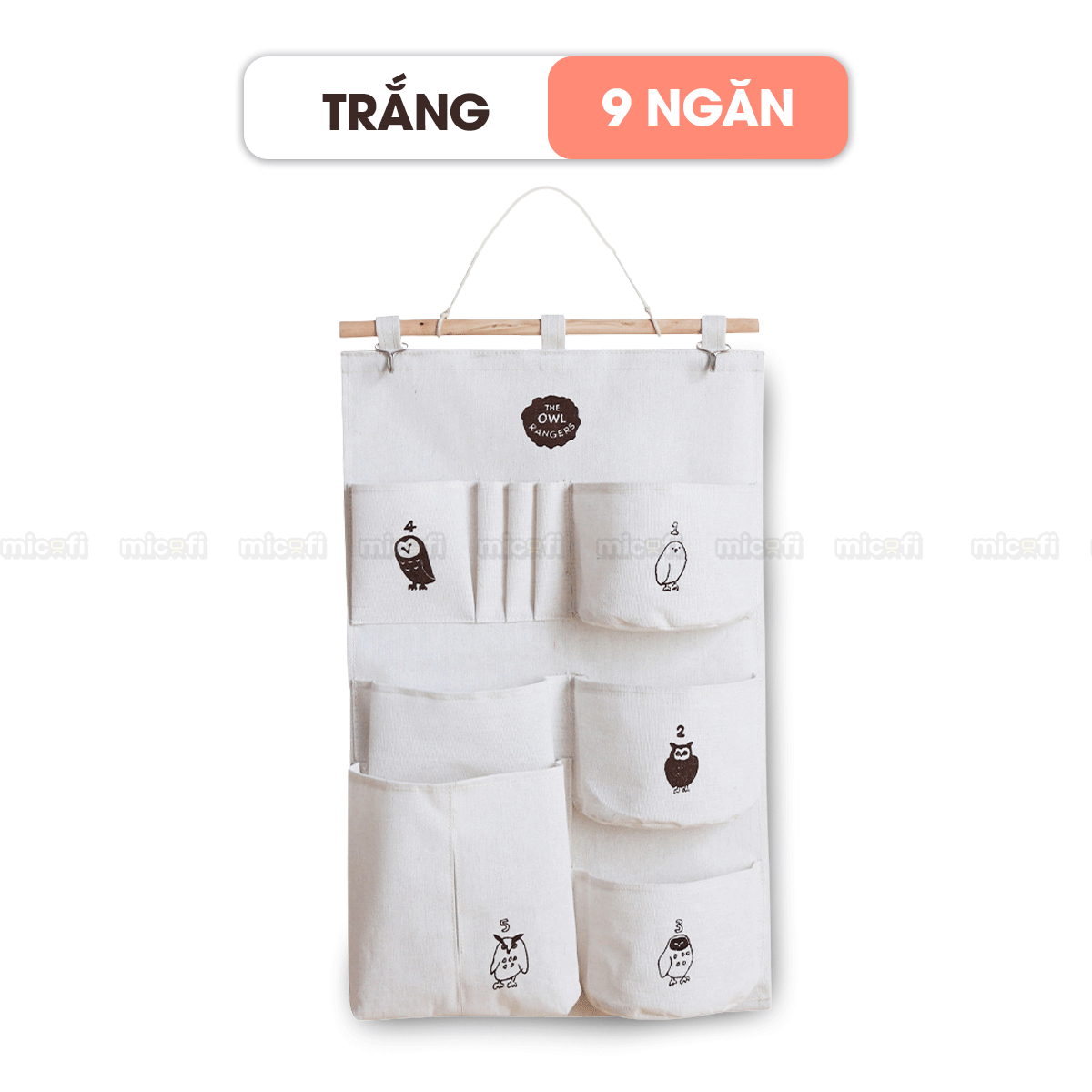 Túi Vải Đựng Đồ Treo Tường Micofi, Túi Treo Đựng Đồ Đa Năng Nhiều Ngăn Vải Lanh Cotton Hoạ Tiết Treo Cửa