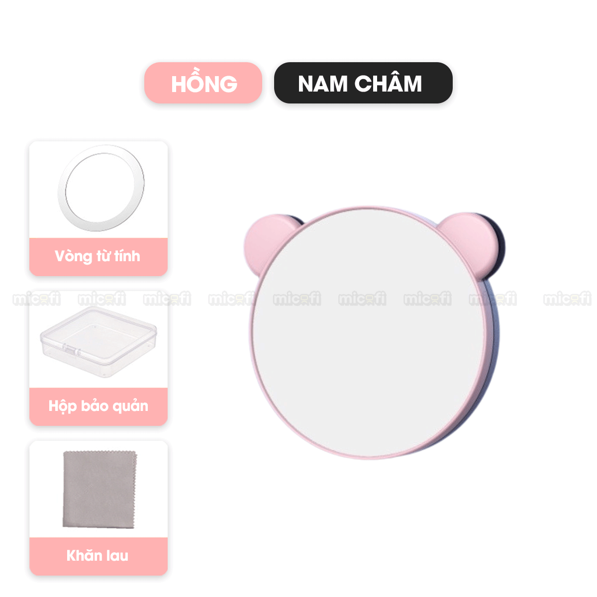 Gương Chụp Ảnh Phản Chiếu Micofi Kẹp Điện Thoại, Gương Chụp Ảnh Gắn Dán Điện Thoại Selfie, Chụp Hình Hỗ Trợ Camera Sau