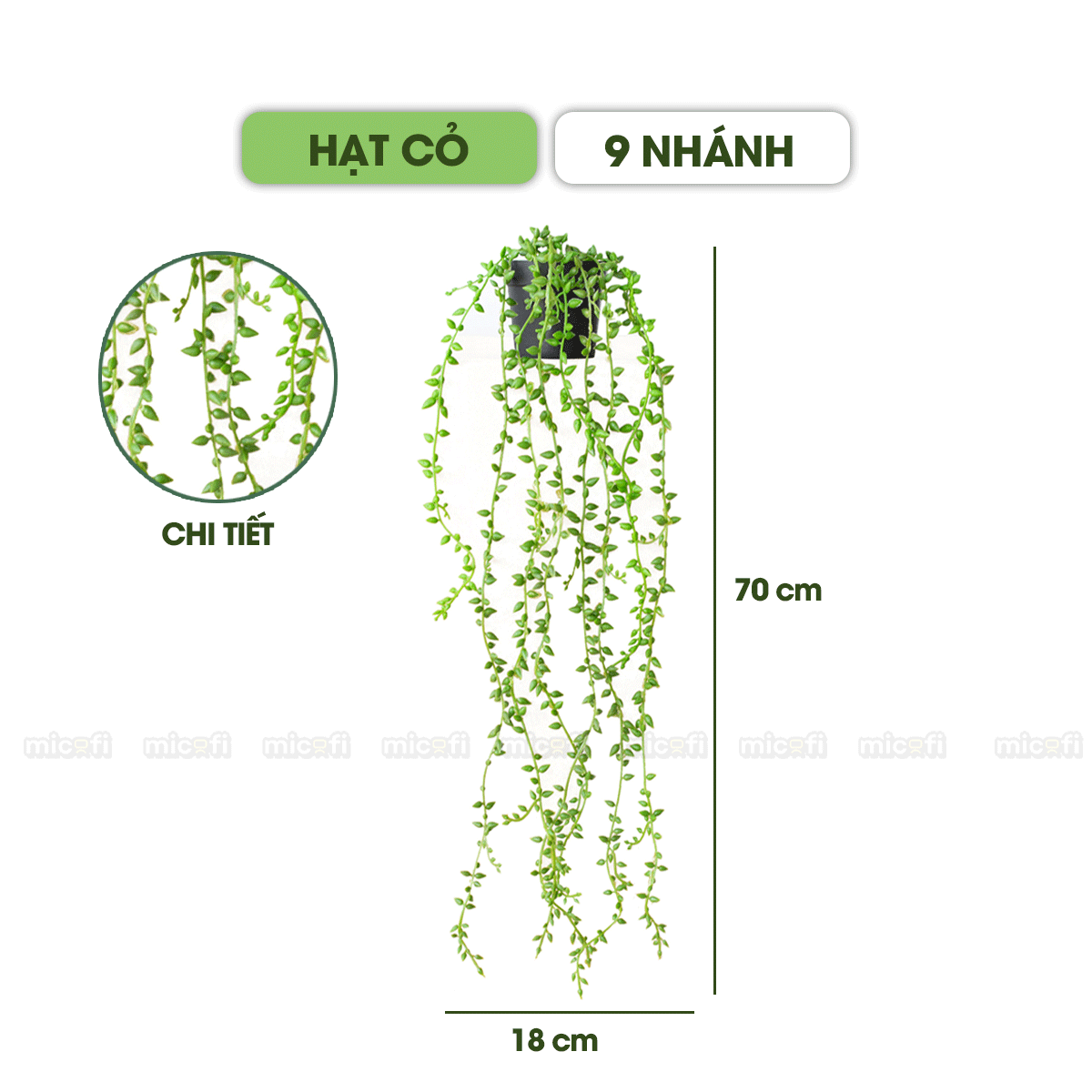 Chậu Cây Giả Dây Leo Micofi Trang Trí Nhựa Decor Ban Công, Cây Dây Leo Rủ Lá Cảnh Nhân Tạo Decor Phòng Ngủ Phòng Khách