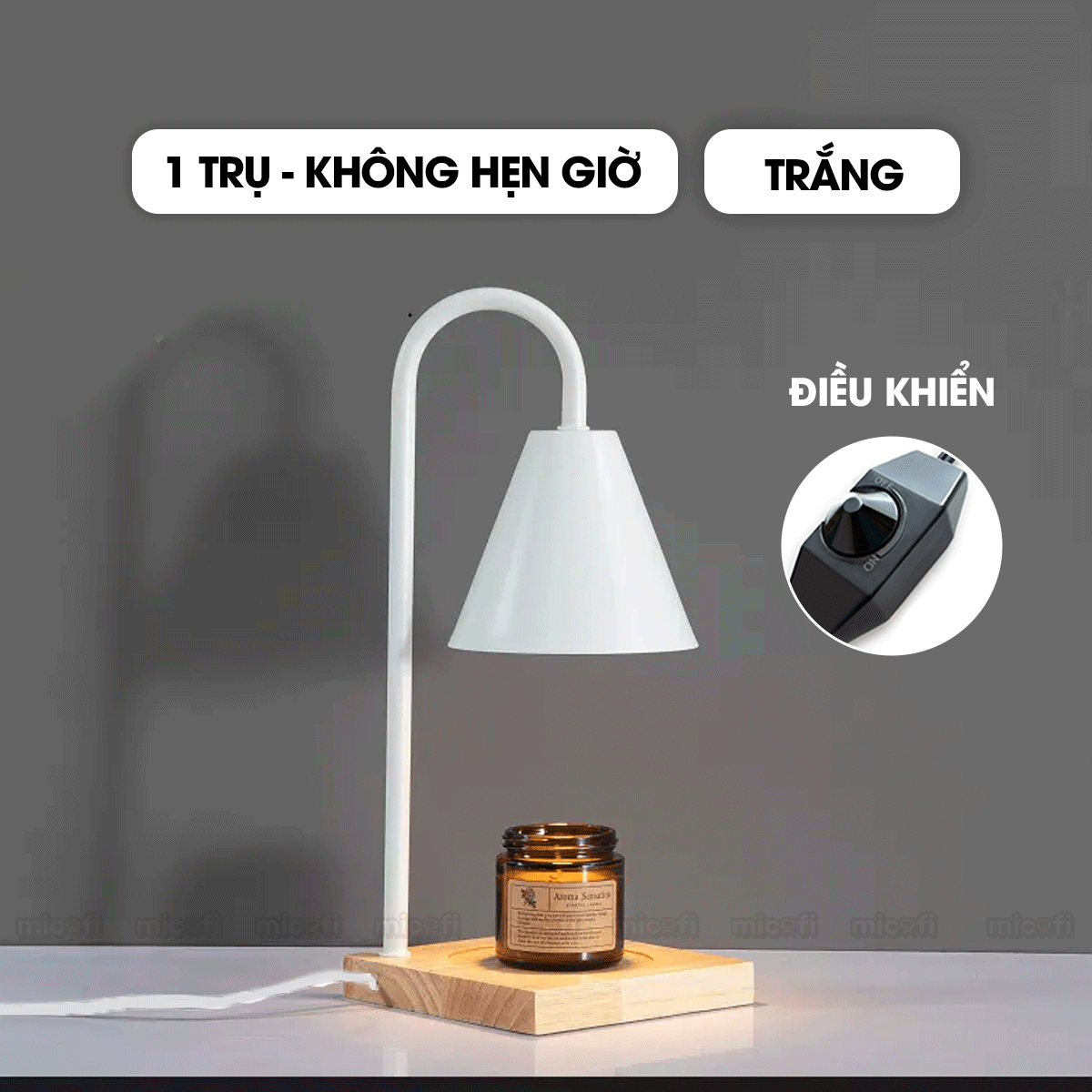 Đèn Nến Micofi Thơm Phòng Để Bàn Decor, Đèn Đốt Nến Thơm Phòng Khách Và Ngủ, Xông Tinh Dầu Điện Tử Trang Trí Có Hẹn Giờ