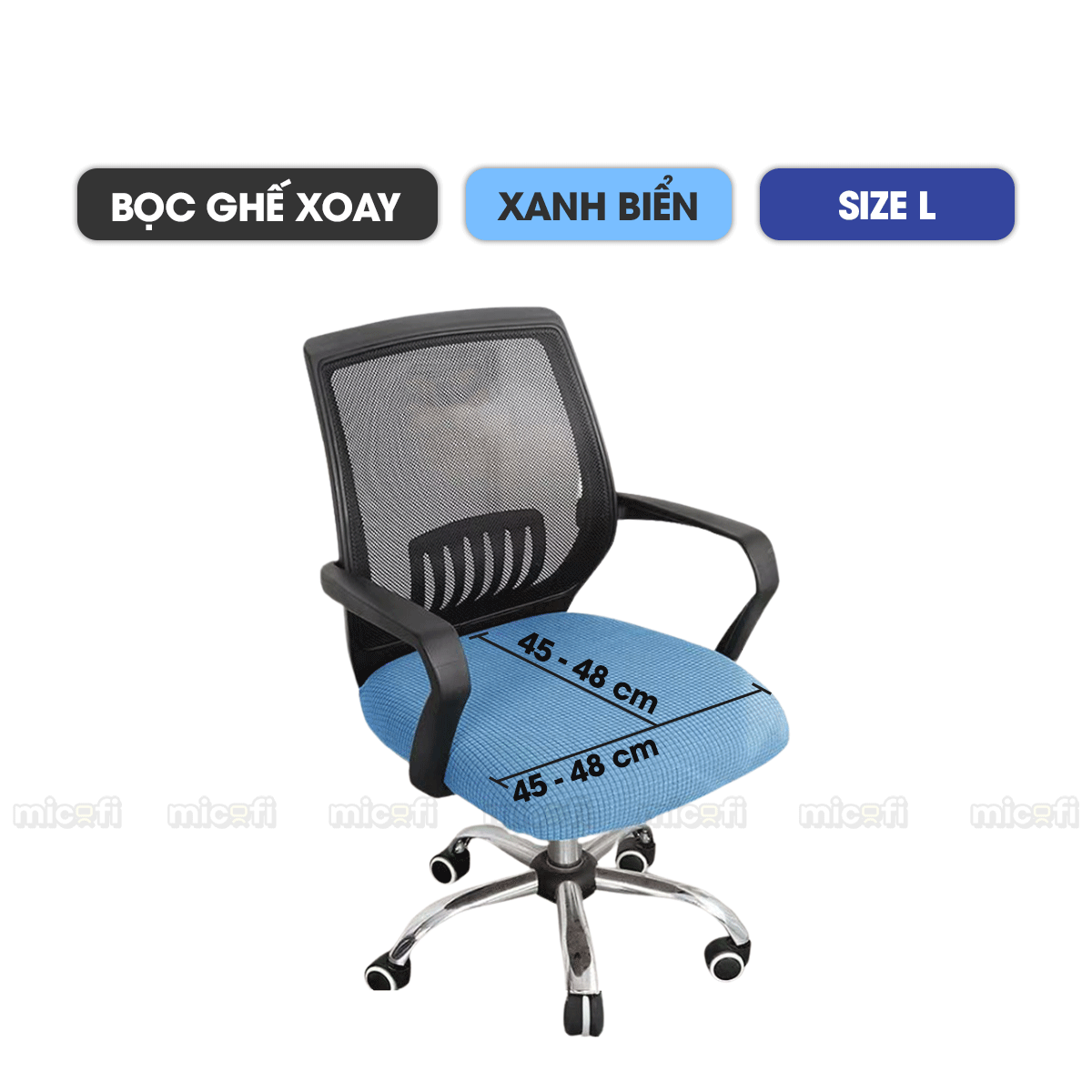 Bọc Ghế Xoay Văn Phòng Micofi Gaming, Vỏ Bọc Bằng Vải Bao Đệm Và Lưng Ghế Ngồi Xếp Chống Bụi Co Giãn Bảo Vệ Tốt