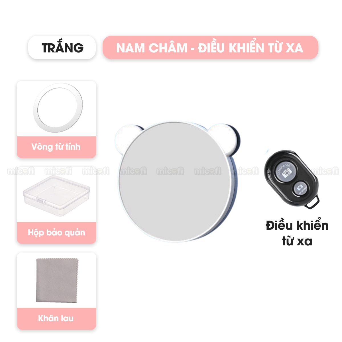 Gương Chụp Ảnh Phản Chiếu Micofi Kẹp Điện Thoại, Gương Chụp Ảnh Gắn Dán Điện Thoại Selfie, Chụp Hình Hỗ Trợ Camera Sau