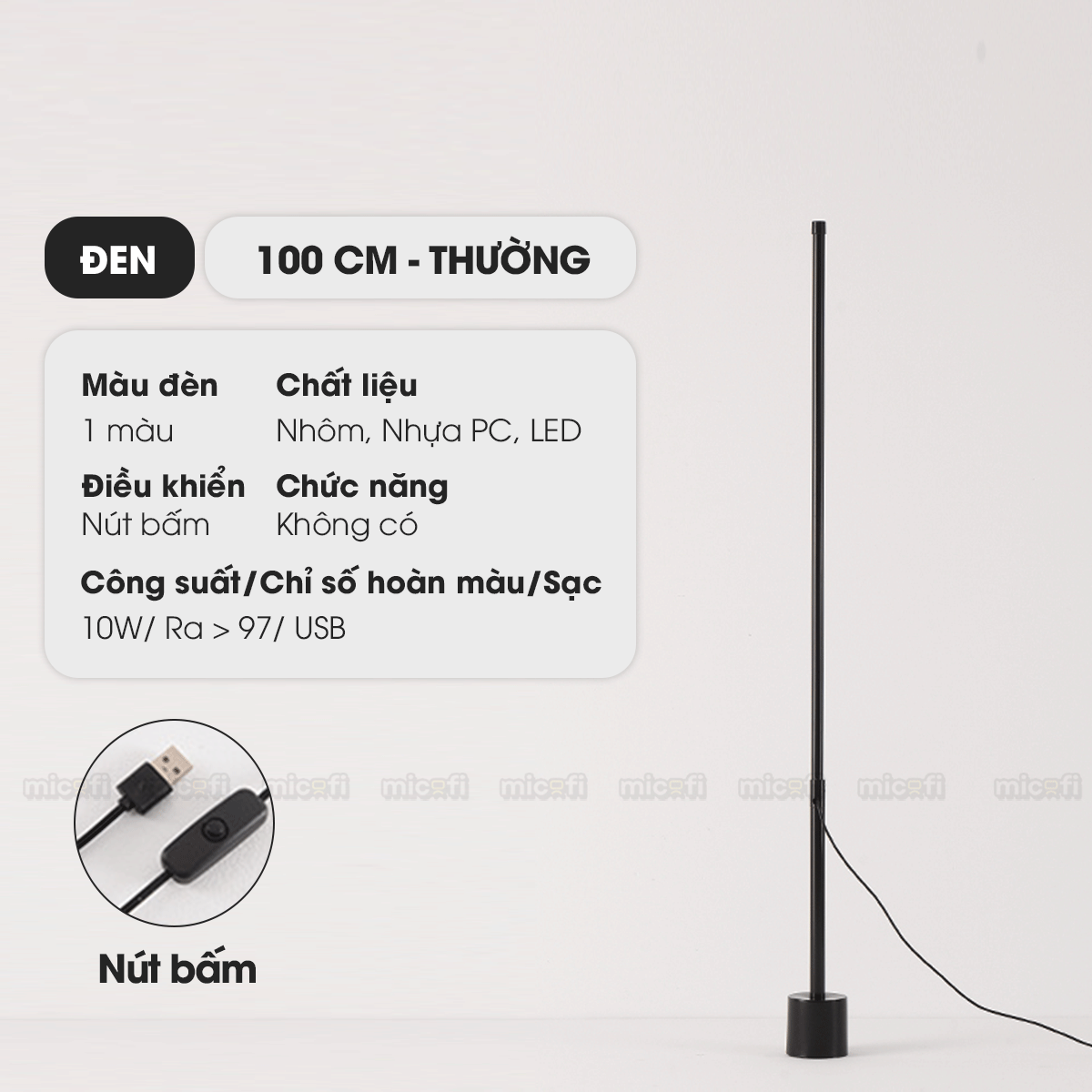 Đèn LED Micofi Trang Trí, LED Để Sàn Cây Đứng Decor Nhiều Màu, Đèn Cây Cột Cao Phòng Khách Hiện Đại Phòng Ngủ Đọc Sách