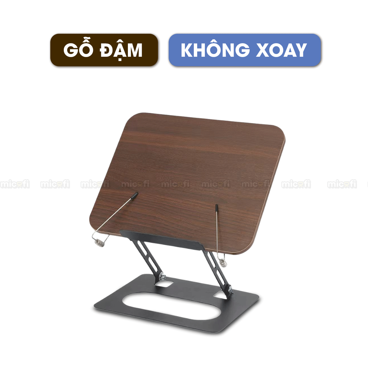 Giá Đỡ Sách Micofi, Giá Kê Sách Đế Xoay 360 Độ, Đỡ Điện Thoại, Ipad, Bảng Vẽ Có Kẹp Sách Bằng Gỗ, Hợp Kim Nhôm