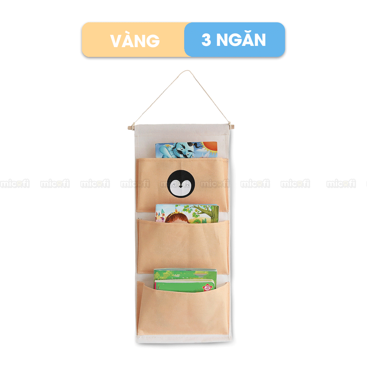 Túi Vải Đựng Đồ Treo Tường Micofi, Túi Treo Đựng Đồ Đa Năng Nhiều Ngăn Vải Lanh Cotton Hoạ Tiết Treo Cửa