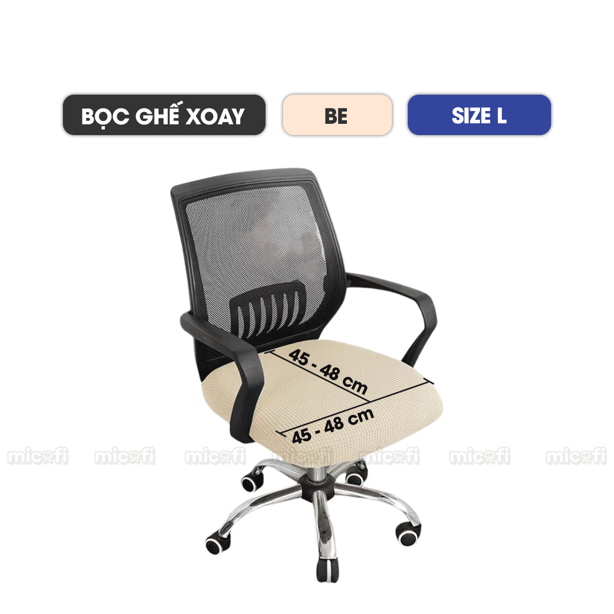 Bọc Ghế Xoay Văn Phòng Micofi Gaming, Vỏ Bọc Bằng Vải Bao Đệm Và Lưng Ghế Ngồi Xếp Chống Bụi Co Giãn Bảo Vệ Tốt