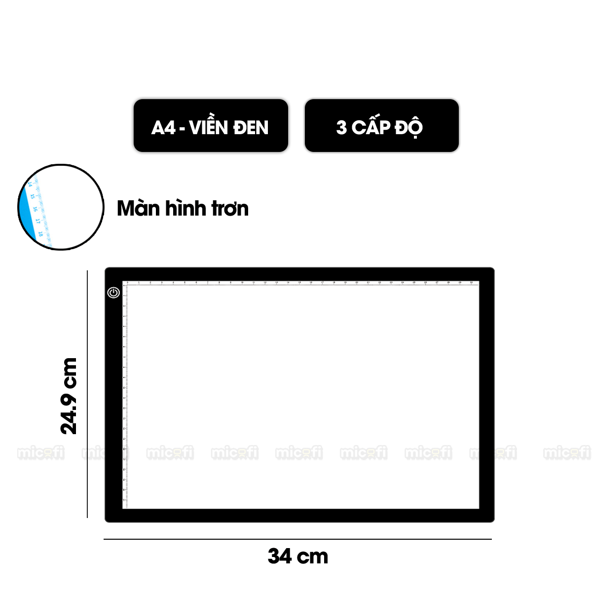Bảng Vẽ Hắt Sáng Micofi A4, Bảng Đèn Vẽ Tranh Kĩ Thuật Phát Sáng LED A5, Đèn Chiếu Tập Vẽ Scan Tranh Điều Chỉnh Độ Sáng