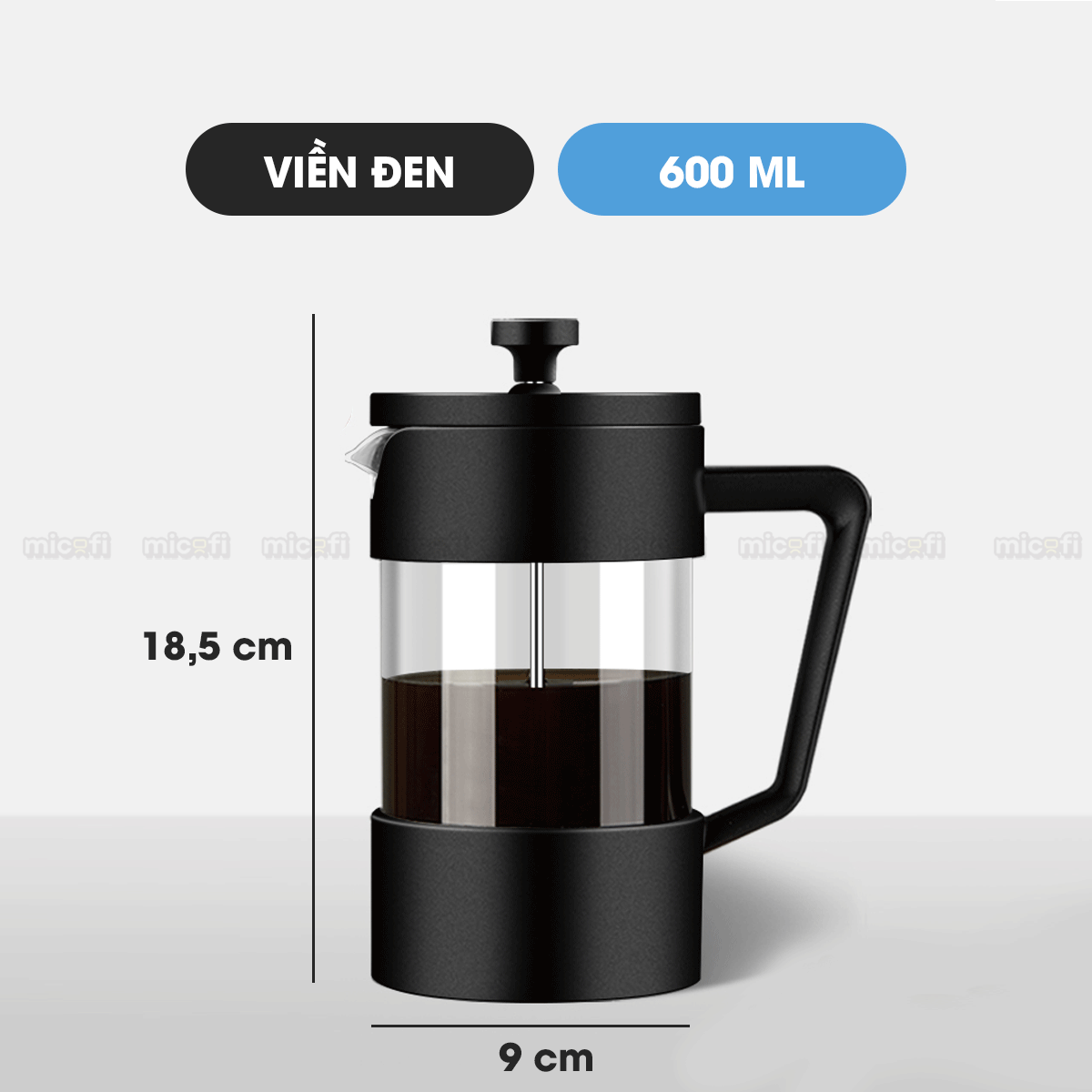 Bình Nước Pha Trà Micofi Giữ Nhiệt, Ấm Pha Trà Cà Phê Thuỷ Tinh, Bình Nước Hãm Cafe Có Lõi Lọc 2 Lớp Dung Tích 1 Lít