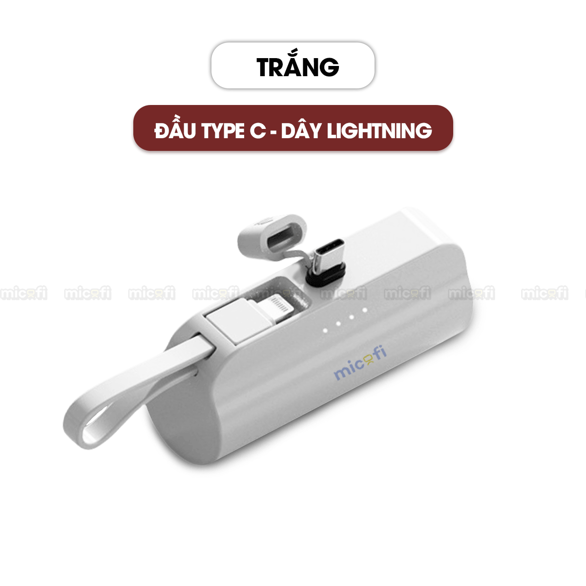 Sạc Dự Phòng Micofi, Pin Dự Phòng Mini Sạc Điện Thoại Samsung Iphone 5000mAh Nhanh Nhỏ Gọn Lightning Type C