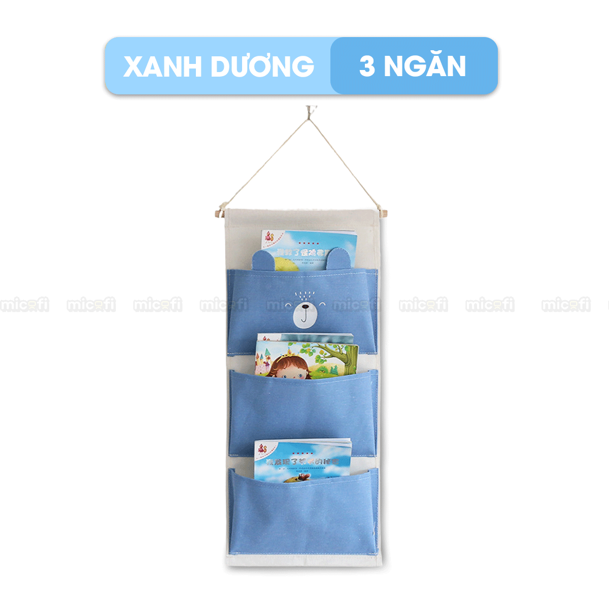 Túi Vải Đựng Đồ Treo Tường Micofi, Túi Treo Đựng Đồ Đa Năng Nhiều Ngăn Vải Lanh Cotton Hoạ Tiết Treo Cửa
