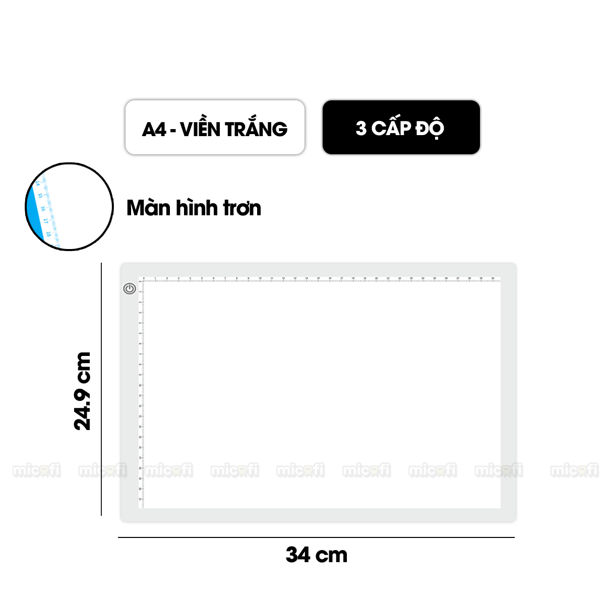 Bảng Vẽ Hắt Sáng Micofi A4, Bảng Đèn Vẽ Tranh Kĩ Thuật Phát Sáng LED A5, Đèn Chiếu Tập Vẽ Scan Tranh Điều Chỉnh Độ Sáng