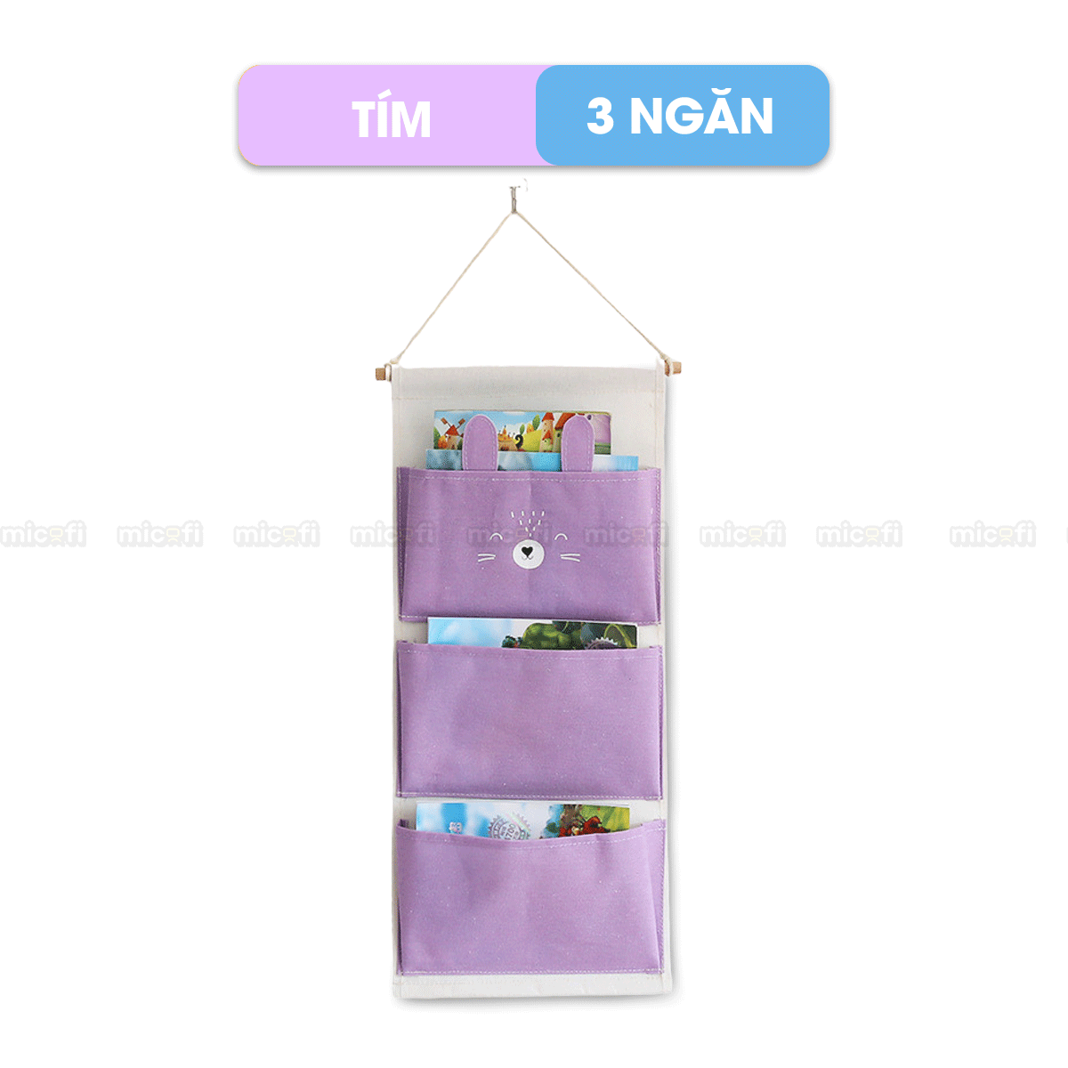 Túi Vải Đựng Đồ Treo Tường Micofi, Túi Treo Đựng Đồ Đa Năng Nhiều Ngăn Vải Lanh Cotton Hoạ Tiết Treo Cửa