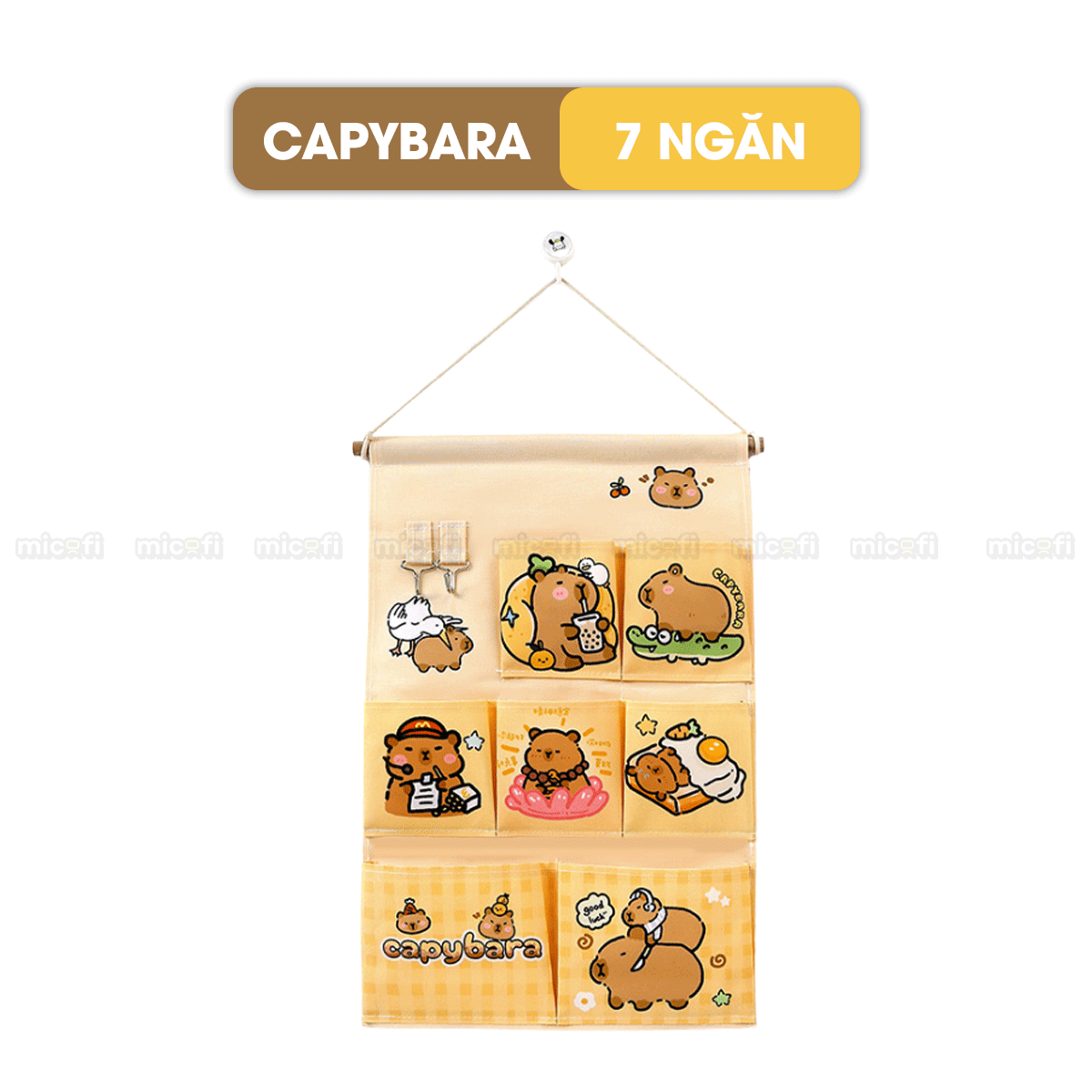 Túi Vải Đựng Đồ Treo Tường Micofi, Túi Treo Đựng Đồ Đa Năng Nhiều Ngăn Vải Lanh Cotton Hoạ Tiết Treo Cửa