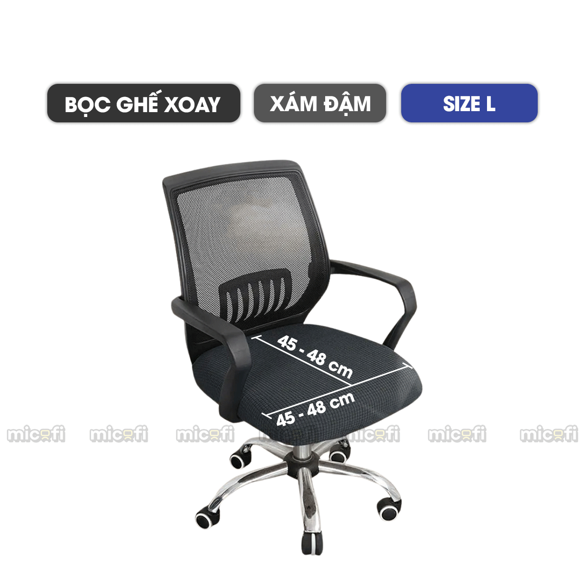 Bọc Ghế Xoay Văn Phòng Micofi Gaming, Vỏ Bọc Bằng Vải Bao Đệm Và Lưng Ghế Ngồi Xếp Chống Bụi Co Giãn Bảo Vệ Tốt