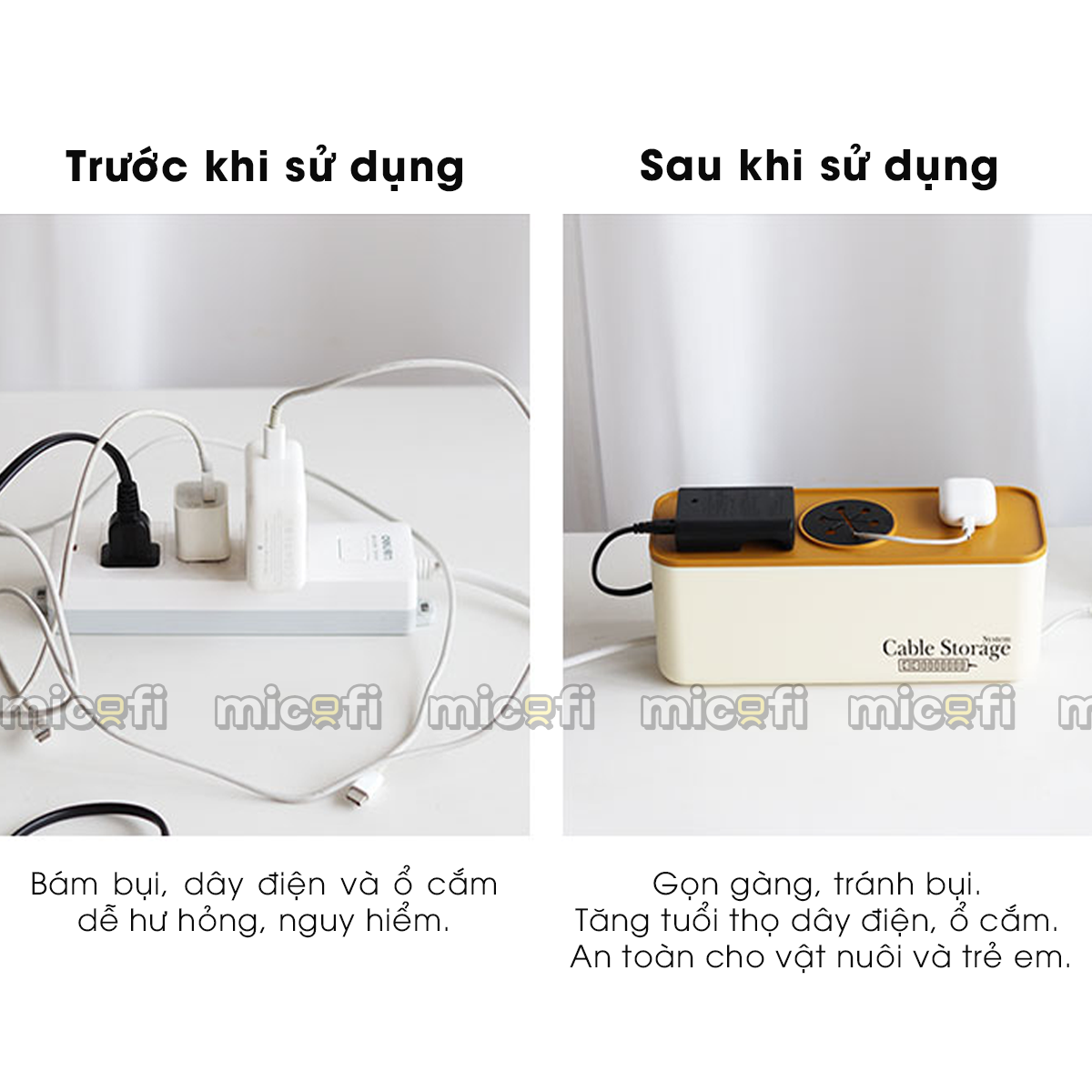Hộp Đựng Ổ Cắm Điện Micofi Sắp Xếp Dây Cáp, Không Gian Làm Việc