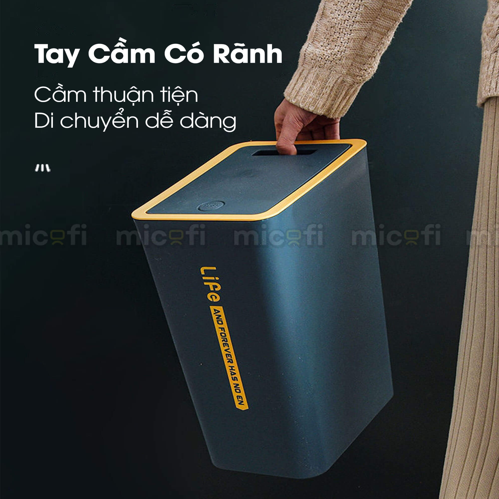 Thùng Rác Nhấn Nút Micofi Có Nắp