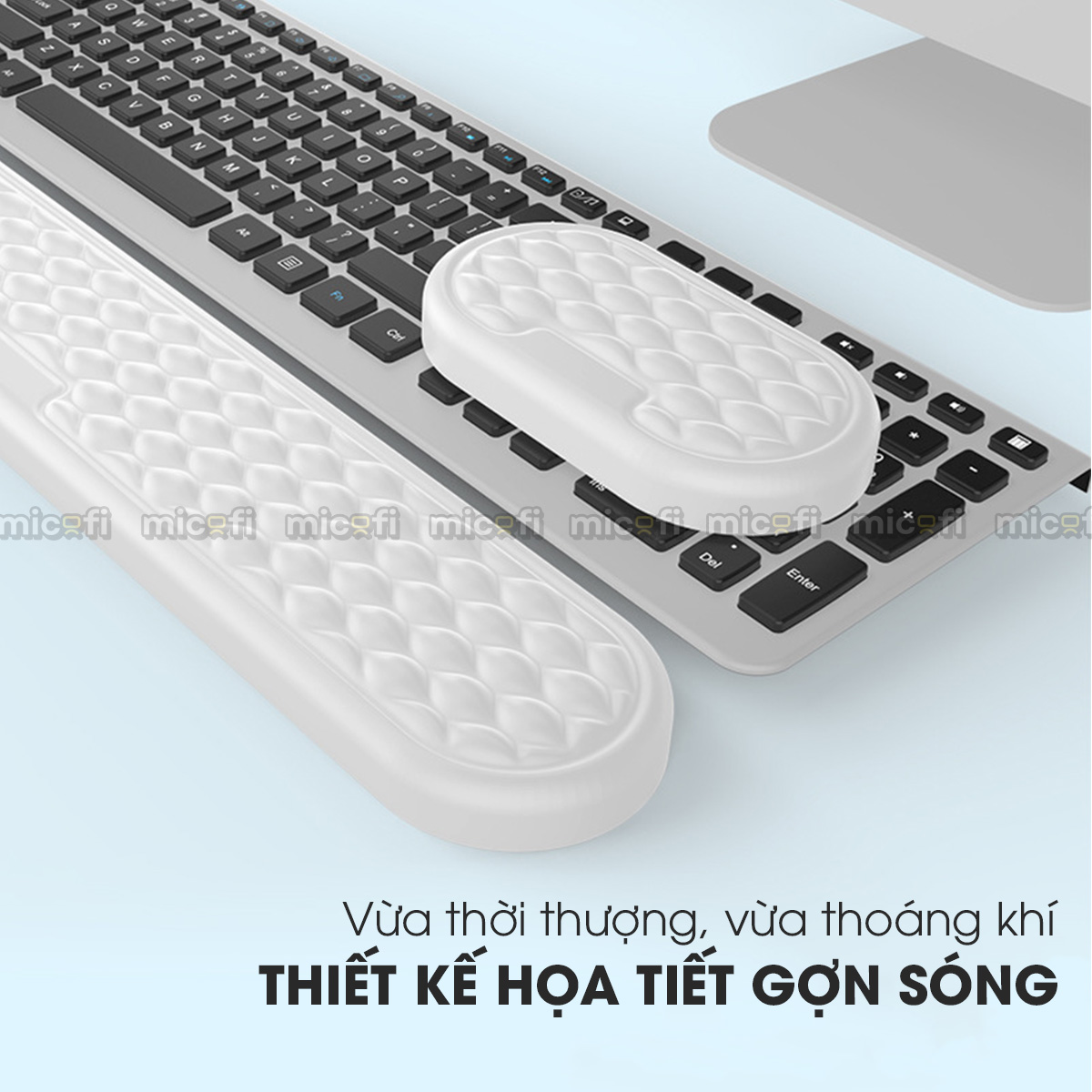 Kê Tay Bàn Phím Micofi Đệm Cổ Tay Chuột Chống Mỏi Lót Công Thái Học Mút Hoạt Tính