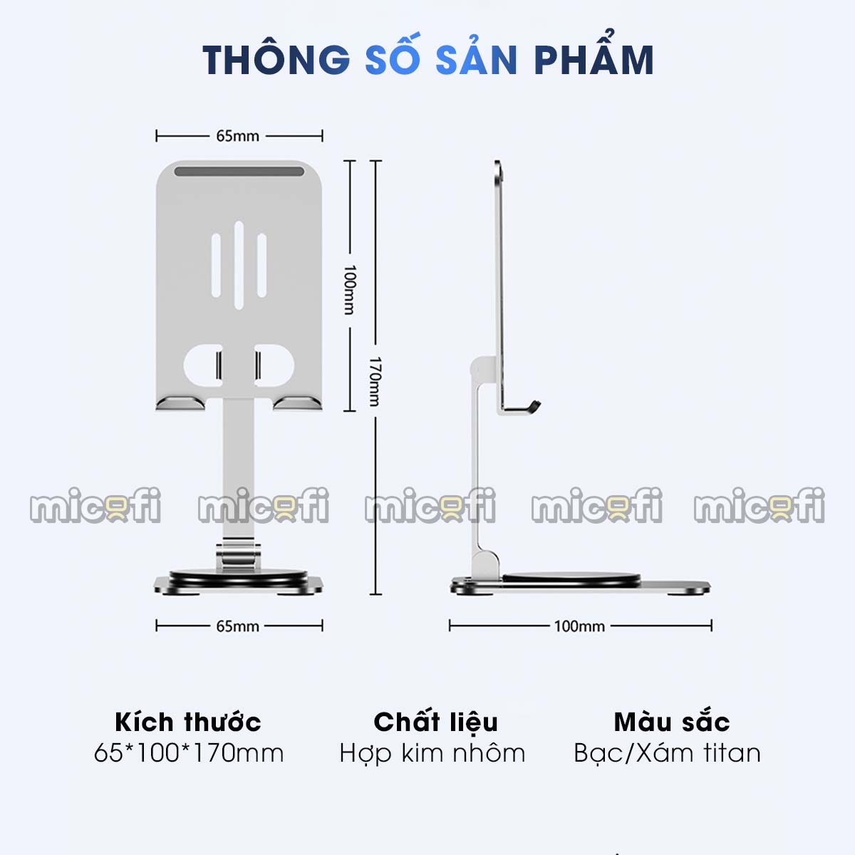 Giá Đỡ Điện Thoại, Máy Tính Bảng, Ipad Micofi Xoay 360 Độ