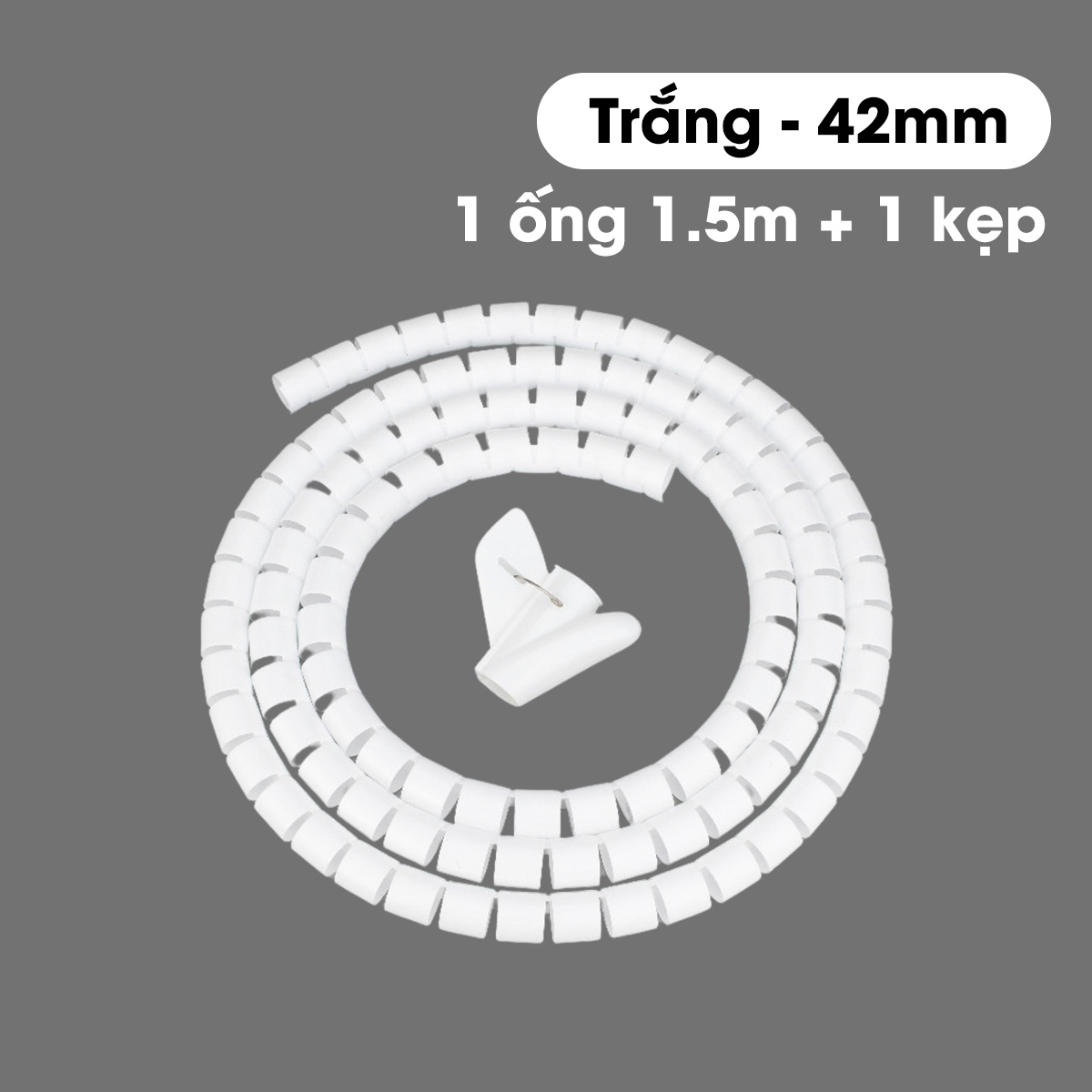 Ống Đi Dây Điện Micofi Cố Định Nẹp Luồn Dây Vỏ Bọc Dây Cáp 1,5 M Kèm Kẹp