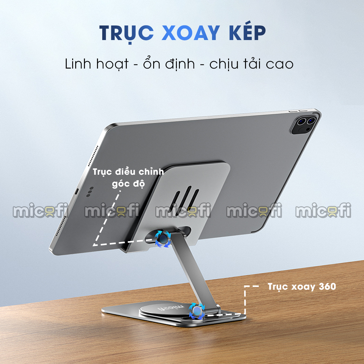 Giá Đỡ Điện Thoại, Máy Tính Bảng, Ipad Micofi Xoay 360 Độ