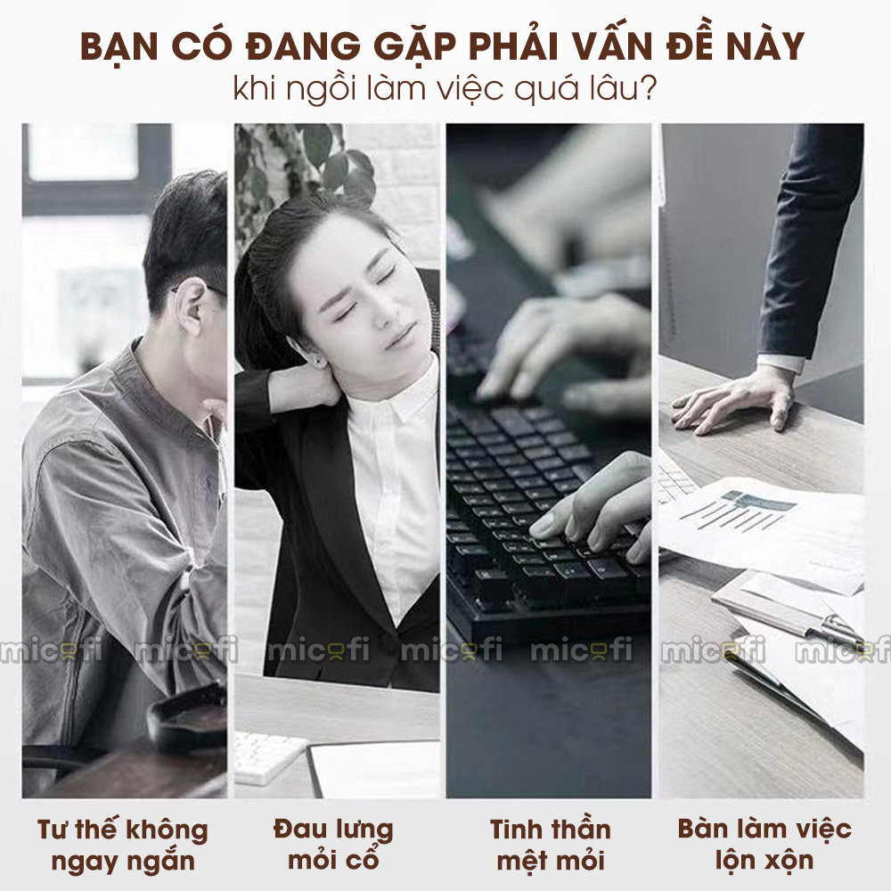 Kệ Gỗ Micofi Để Màn Hình Máy Tính, Laptop, Gía Đỡ Thông Minh, Kê Tối Ưu Diện Tích