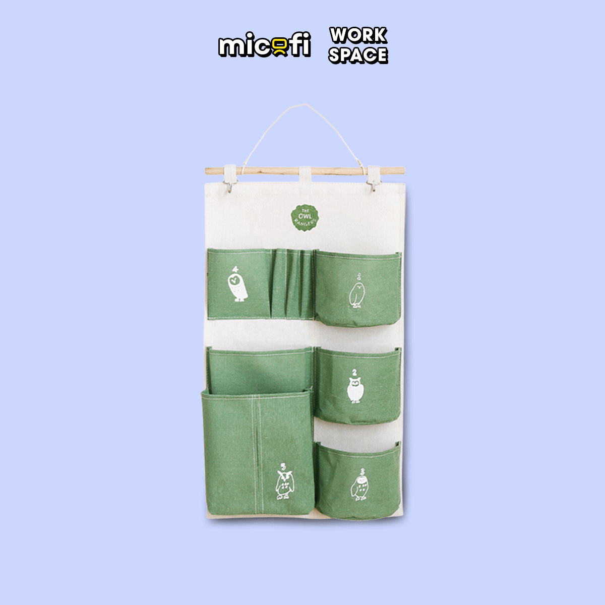 Túi Vải Đựng Đồ Treo Tường Micofi, Túi Treo Đựng Đồ Đa Năng Nhiều Ngăn Vải Lanh Cotton Hoạ Tiết Treo Cửa