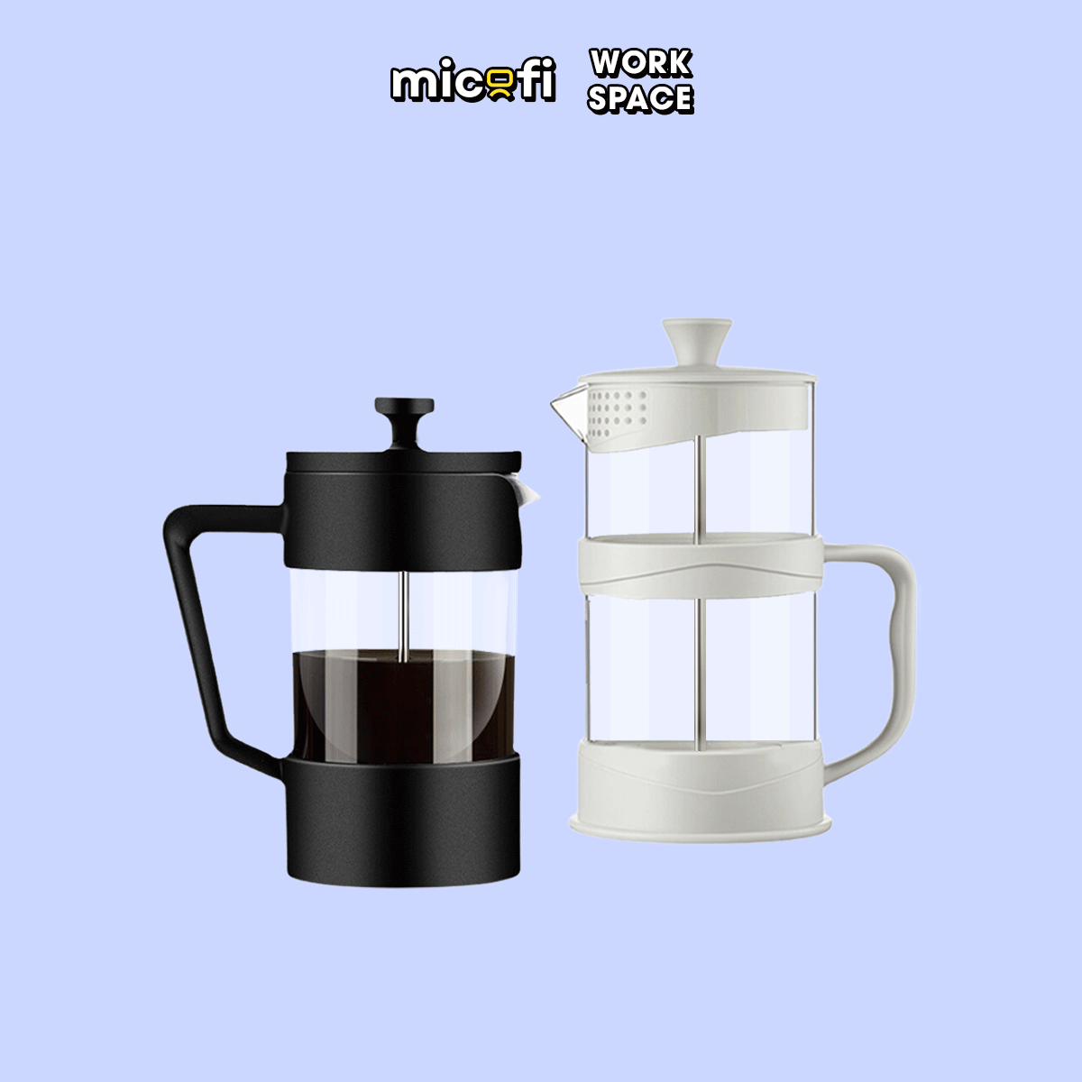 Bình Nước Pha Trà Micofi Giữ Nhiệt, Ấm Pha Trà Cà Phê Thuỷ Tinh, Bình Nước Hãm Cafe Có Lõi Lọc 2 Lớp Dung Tích 1 Lít