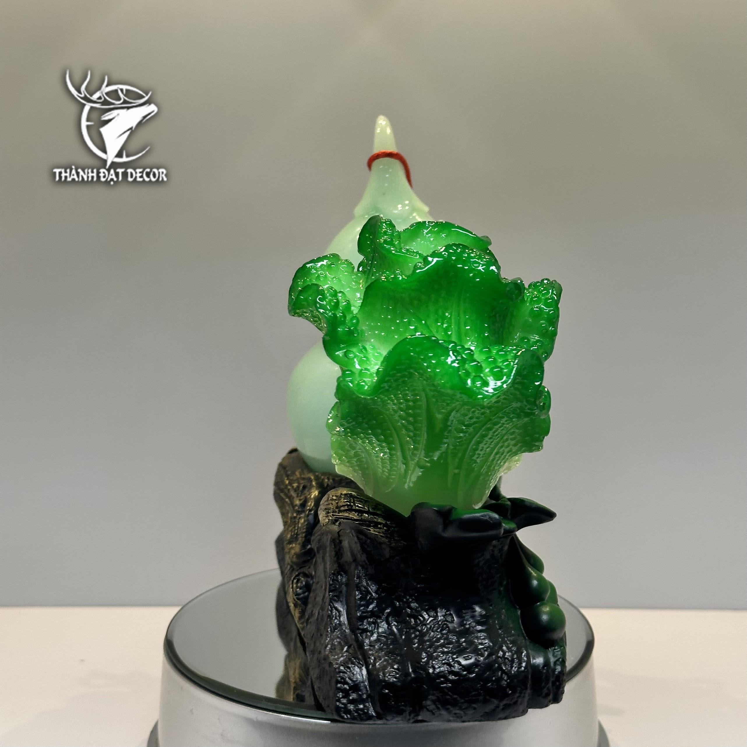 Tượng Phong Thủy Hồ Lô Trắng Bắp Cải size 22, Quà Tặng Tân Gia, Khai Trương, Sinh Nhật, Trang Trí Decor