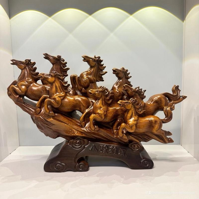 Tượng Bát Mã Truy Phong | Mã Đáo Thành Công | Size 46x14x28 | Quà Tặng Tân Gia Khai Trương | Tượng Phong Thủy Decor Decor Phòng