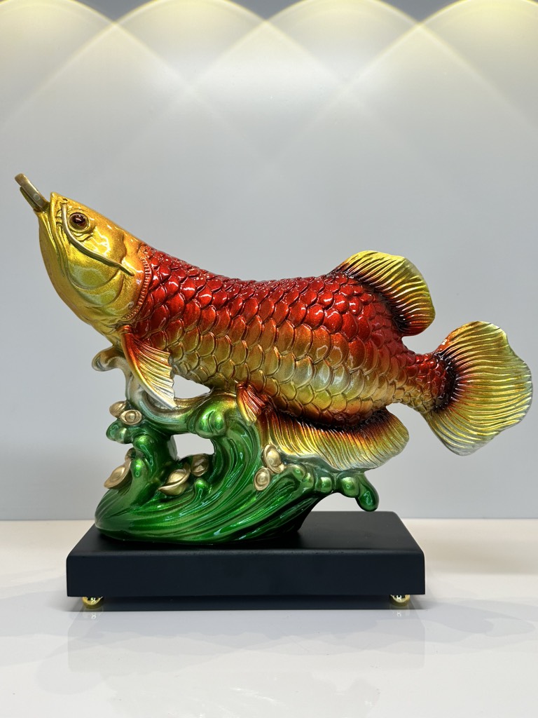 Tượng Phong Thủy Cá Rồng Kim Long Chiêu Tài , Quà Tặng Tân Gia Khai Trương Trang Trí Nhà Cửa