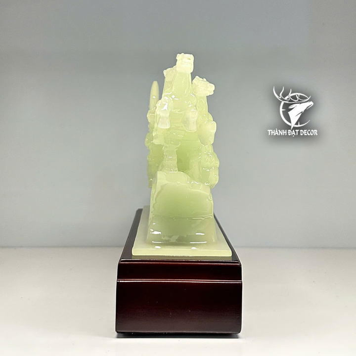 Tượng Bát Mã Truy Phong Trắng Ngọc, Mang Lộc Tài, May Mắn Vào Nhà Quà Tặng Tân Gia Khai Trương Decor