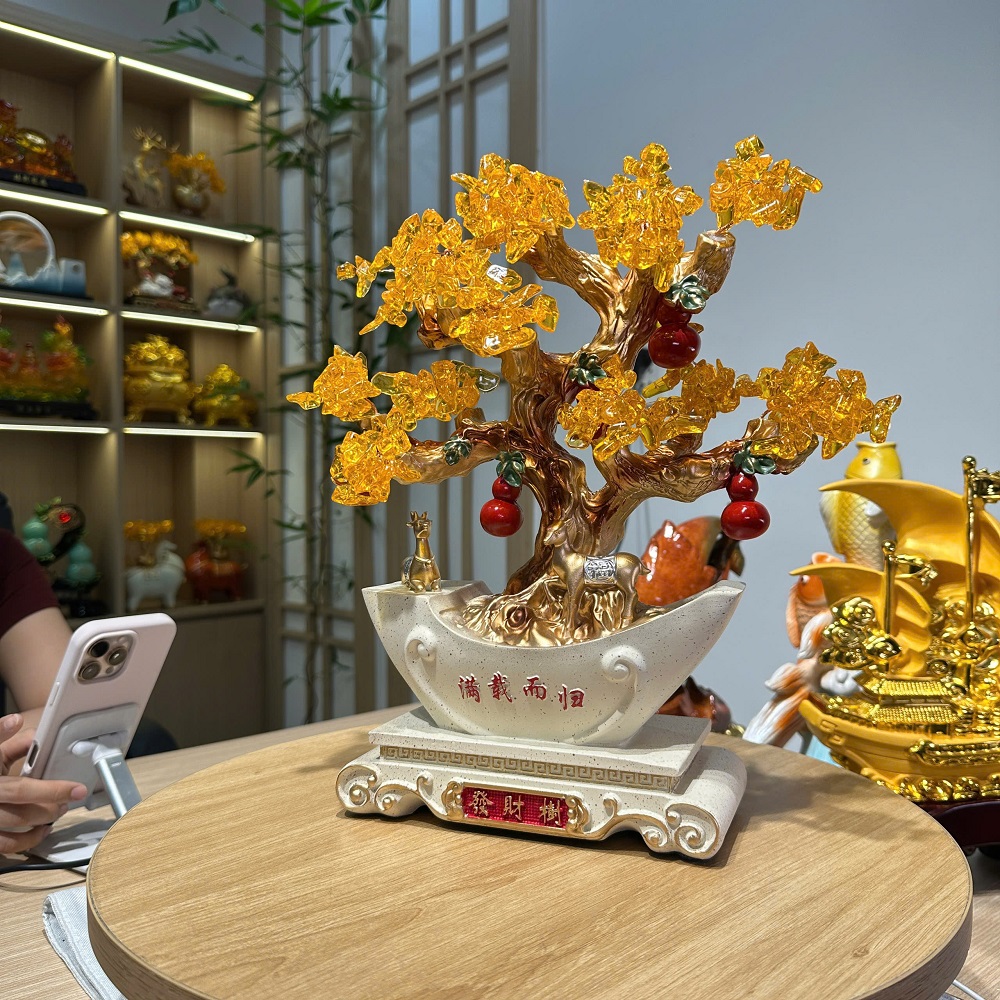 Cây tài lộc ngũ phúc phong thủy 28x10x32cm – Trang trí decor quà tặng tân gia khai trương sinh nhật