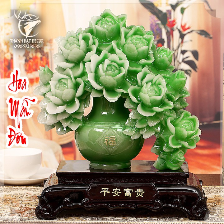 Tượng Hoa Mẫu Đơn, Hoa Phú Quý Phong Thuỷ , Quà Tặng Tân Gia Khai Trương Sinh Nhật
