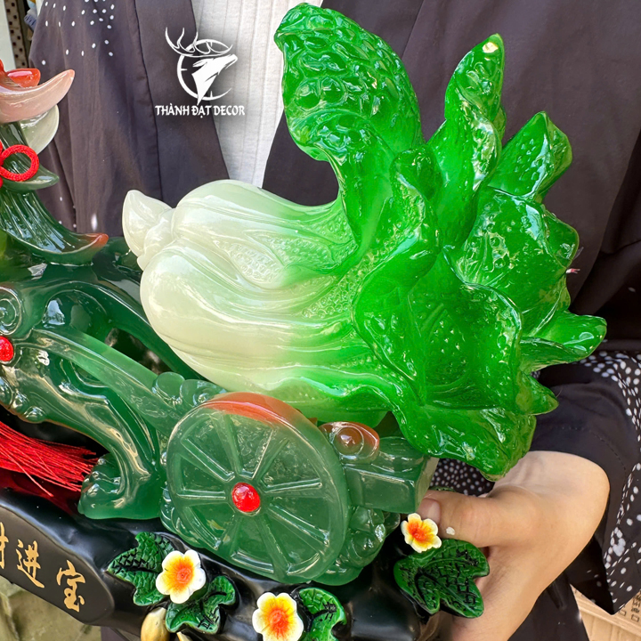 Tượng Tỳ Hưu kéo bắp cải phong thủy size 36cm, Trấn trạch chiêu tài quà tặng tân gia khai trương.