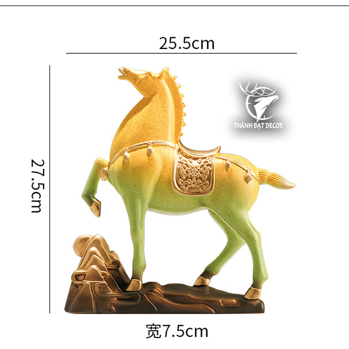 Tượng Ngựa Phong Thủy 26x8x28 Mã Đáo Thành Công, Quà Tặng Tuổi Ngọ Tân Gia Khai Tương Sinh Nhật