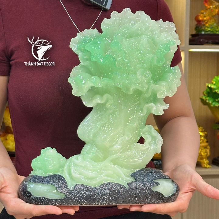 Tượng bắp cải phong thủy bột đá ngọc bích – Tụ tài giữ lộc, quà tặng tân gia khai trương sinh nhật